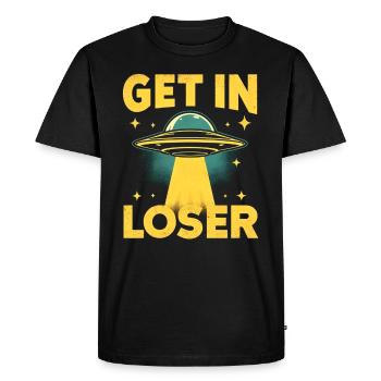 Entrez dans un perdant - Funny Alien Ufo - T-shirt Premium bio Homme - noir - Devant - Nico (187cm)