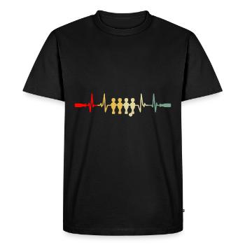 Baby-foot baby-foot kickers de coeurs battement rétro - T-shirt Premium bio Homme - noir - Devant - Nico (187cm)