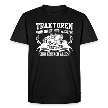 TRACTOR - Men's Premium Organic T-Shirt - black - Front - Nico (187cm)