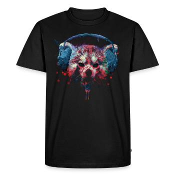 Creepy Halloween Red Panda avec un casque - T-shirt Premium bio Homme - noir - Devant - Nico (187cm)