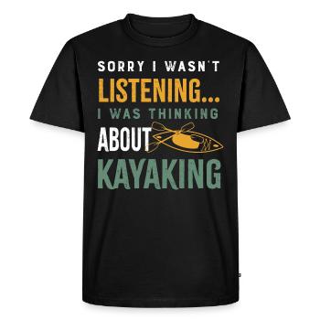 Réfléchissez à la pratique du kayak, du canoë, de - T-shirt Premium bio Homme - noir - Devant - Nico (187cm)