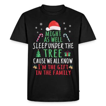 Might as well sleep under the tree gift family - Men's Premium Organic T-Shirt - black - Front - Nico (187cm)
