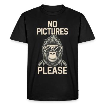 Pas de photos s’il vous plaît - T-shirt Premium bio Homme - noir - Devant - Nico (187cm)