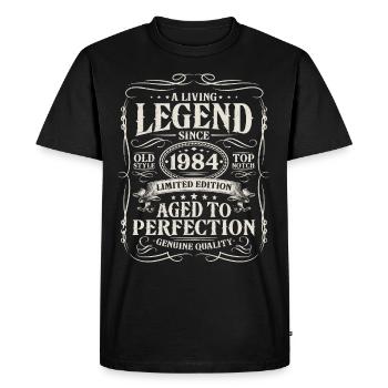 Né en 1984 Légende vivante depuis 1984 - T-shirt Premium bio Homme - noir - Devant - Nico (187cm)