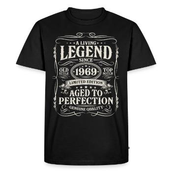 Né en 1969 Légende vivante 1969 - T-shirt Premium bio Homme - noir - Devant - Nico (187cm)