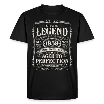 Né en 1959 Légende vivante 1959 - T-shirt Premium bio Homme - noir - Devant - Nico (187cm)