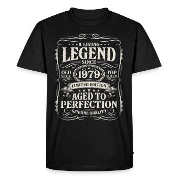 Né en 1979 Légende vivante depuis 1979 - T-shirt Premium bio Homme - noir - Devant - Nico (187cm)
