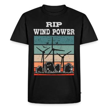 L’énergie éolienne RIP, non à l’énergie éolienne - T-shirt Premium bio Homme - noir - Devant - Nico (187cm)