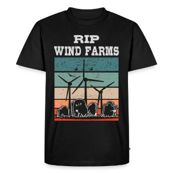 Parcs éoliens RIP, Non à l’éolien - T-shirt Premium bio Homme - noir - Devant - Nico (187cm)