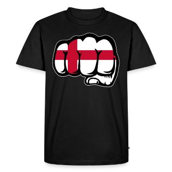 Poing du drapeau de l’Angleterre - T-shirt Premium bio Homme - noir - Devant - Nico (187cm)