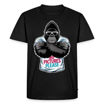 Pas de photos s’il vous plaît - T-shirt Premium bio Homme - noir - Devant - Nico (187cm)