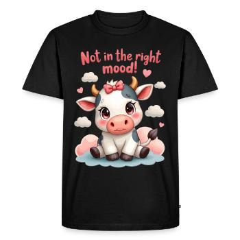 Vache douce et triste pas de bonne humeur - T-shirt Premium bio Homme - noir - Devant - Nico (187cm)