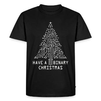 Tech inspired Christmas Tree for a Geeky Holiday - Men's Premium Organic T-Shirt - black - Front - Nico (187cm)