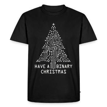 Tech inspired Christmas Tree for a Geeky Holiday - Men's Premium Organic T-Shirt - black - Front - Nico (187cm)