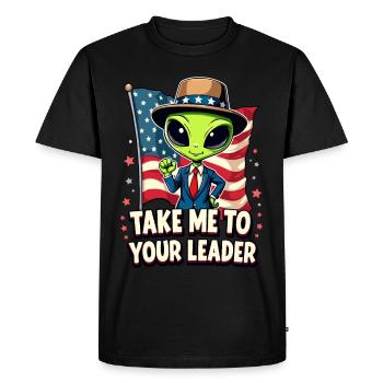 Emmenez-moi à votre leader USA Patriot Alien - T-shirt Premium bio Homme - noir - Devant - Nico (187cm)