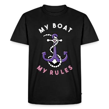 Mon bateau Mes règles Ancre et cordage - T-shirt Premium bio Homme - noir - Devant - Nico (187cm)