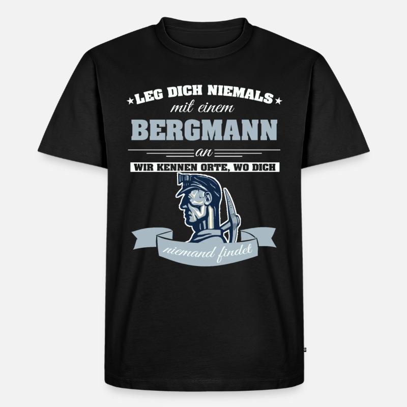 Bergmann Bergarbeiter - Männer Premium Bio T-Shirt - Schwarz