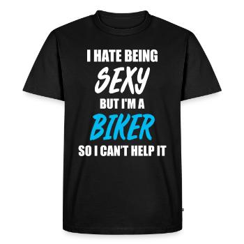 Biker Motorcyclist Motorcycle - Men's Premium Organic T-Shirt - black - Front - Nico (187cm)