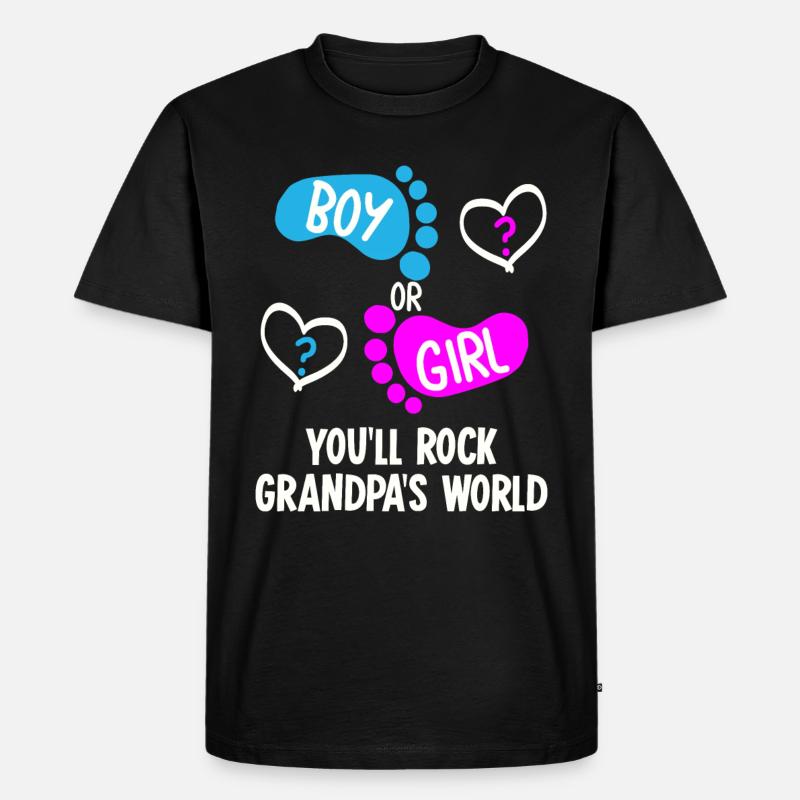 Babyparty Mädchen oder Junge Babyfüße - Männer Premium Bio T-Shirt - Schwarz