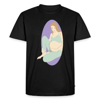 Happy Pregnant Baby Belly Birth Baby Gift - Men's Premium Organic T-Shirt - black - Front - Nico (187cm)