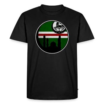 tchétchénie drapeau tchétchène né - T-shirt Premium bio Homme - noir - Devant - Nico (187cm)