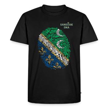 Sandzak DNA Proud Sandzak Roots - Men's Premium Organic T-Shirt - black - Front - Nico (187cm)