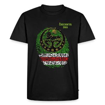 ADN de Tchétchénie. Drapeau tchétchène. Racines tchétchènes - T-shirt Premium bio Homme - noir - Devant - Nico (187cm)