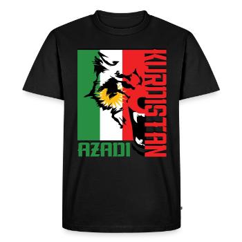 Kurdistan azadi Kurdish people. Kurdish wolf Flag - T-shirt Premium bio Homme - noir - Devant - Nico (187cm)
