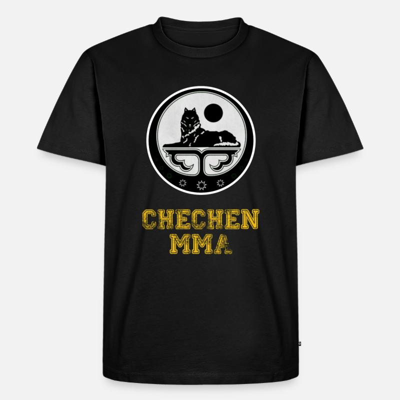Chechen MMA Chechnya Flag - Männer Premium Bio T-Shirt - Schwarz