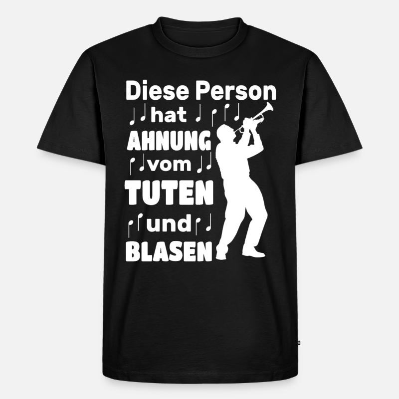 Trompeter Blechbläser Tuten Blasen - Männer Premium Bio T-Shirt - Schwarz