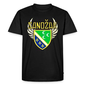 Sandzak Balkan State. Sandzak Style Flag. - Men's Premium Organic T-Shirt - black - Front - Nico (187cm)