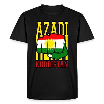 Kurdistan Power. Azadi Kurdistan, Kurdistan libre - T-shirt Premium bio Homme - noir - Devant - Nico (187cm)