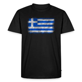 Drapeau grec Cool vacances en famille grecque - T-shirt Premium bio Homme - noir - Devant - Nico (187cm)
