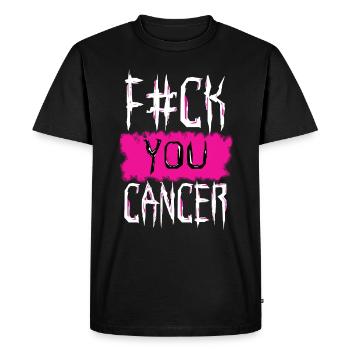 Cancer Fighter. Putain de cancer. Cancer gratuit - T-shirt Premium bio Homme - noir - Devant - Nico (187cm)
