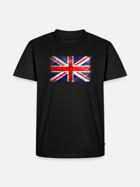 English Flag. Cool British Flag. British Roots - Men's Premium Organic T-Shirt - black
