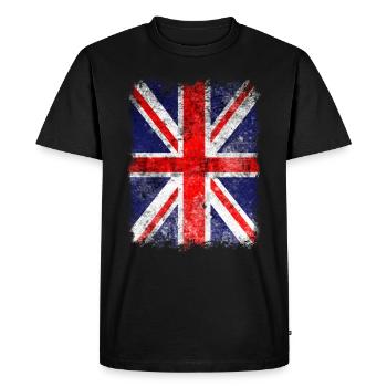 Drapeau britannique. Drapeau Union Jack fier. Cool britannique - T-shirt Premium bio Homme - noir - Devant - Nico (187cm)