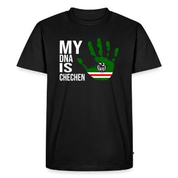Drapeau tchétchène, My DNA Is Tchétchénie, Tchétchénie - T-shirt Premium bio Homme - noir - Devant - Nico (187cm)