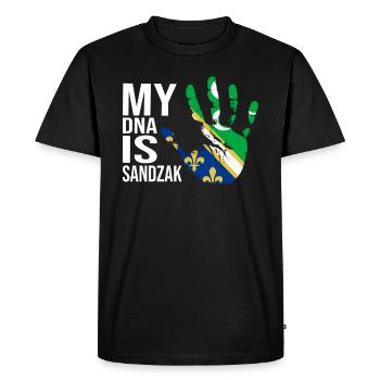 Sandzak, My DNA Is Sandzak, Sandzak Flag - T-shirt Premium bio Homme - noir - Devant - Nico (187cm)