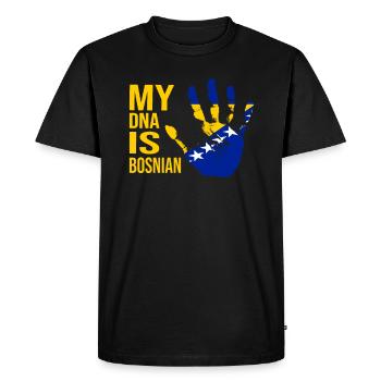 Mon ADN est bosniaque, drapeau de la Bosnie, Bosnie - T-shirt Premium bio Homme - noir - Devant - Nico (187cm)