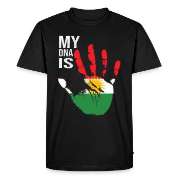 Kurdistan Love, My DNA Is Kurdish, Kurdistan Flag - Männer Premium Bio T-Shirt - Schwarz - Vorne - Nico (187cm)