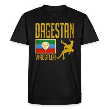 Dagestan Wrestler, Dagestan Fighter, Dagestan - Männer Premium Bio T-Shirt - Schwarz - Vorne - Nico (187cm)