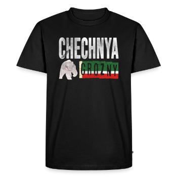 Drapeau tchétchène, Grozny Tchétchénie, tchétchène - T-shirt Premium bio Homme - noir - Devant - Nico (187cm)