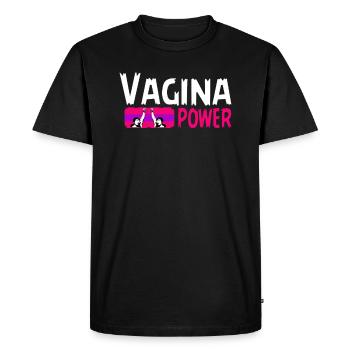 Vagin Power, Cool Feminist Power, Woman power - T-shirt Premium bio Homme - noir - Devant - Nico (187cm)