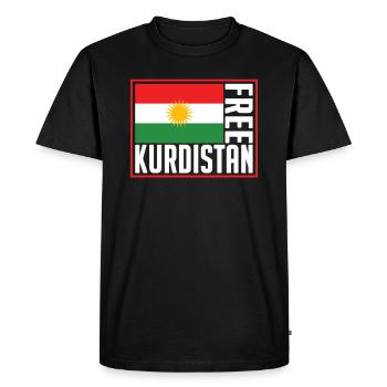 Kudistan gratuit, Kurdish Flag, Kurdistan Flag - T-shirt Premium bio Homme - noir - Devant - Nico (187cm)
