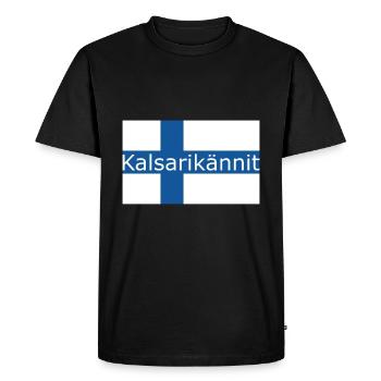 Kalsarikännit Finland flag - Men's Premium Organic T-Shirt - black - Front - Nico (187cm)