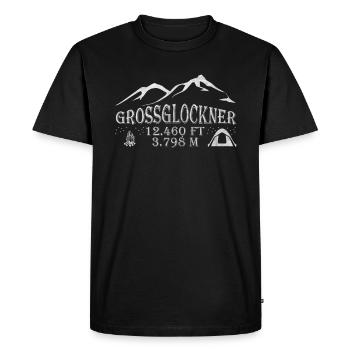 Grossglockner montagnes randonnée mètres d'altitude Autriche - T-shirt Premium bio Homme - noir - Devant - Nico (187cm)