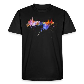 Dresden skyline graffiti shirt from Saxony colors - Men's Premium Organic T-Shirt - black - Front - Nico (187cm)