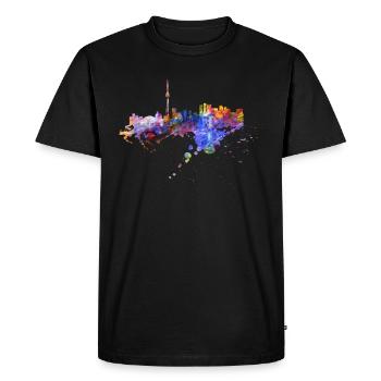 Toronto Skyline Canada Idée cadeau de nuit - T-shirt Premium bio Homme - noir - Devant - Nico (187cm)