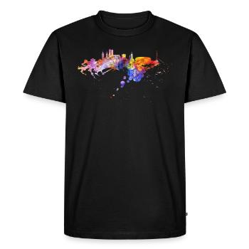 Munich Skyline Bayrische Stadt Nacht Bayern - T-shirt Premium bio Homme - noir - Devant - Nico (187cm)