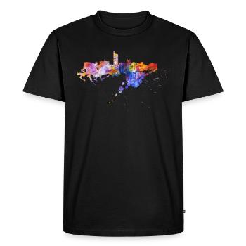 Leipzig Saxony trade fair city Germany skyline - Men's Premium Organic T-Shirt - black - Front - Nico (187cm)